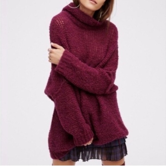 FREE PEOPLE She’s All That Alpaca Turtleneck Oversized Sweater Size XS - Picture 2 of 12